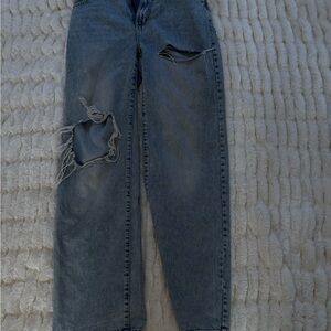 Distressed Blue Jeans